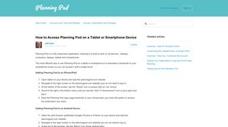 How to Access Planning Pod on a Tablet or Smartphone Device ...