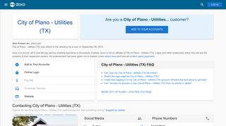 City of Plano - Utilities (TX): Login, Bill Pay, Customer Service and ...