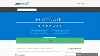 My Account : PlanSwift - Support : PlanSwift