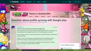 Question about profile syncing with Google play | Plants vs ...
