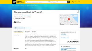 Plaquemine Bank & Trust Co 24025 Eden St, Plaquemine, LA 70764 ...