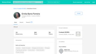 Emilia Barra Ferreira | Fundação CECIERJ, Rio de Janeiro ...