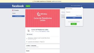 Curso de Plataforma Lattes - Facebook