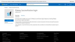Plateau SuccessFactors login - Azure Marketplace - Microsoft