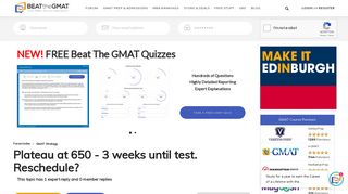 Plateau at 650 - 3 weeks until test. Reschedule? - Beat The GMAT