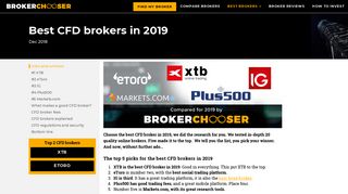 Best CFD brokers in 2019 - Fee comparison included - Brokerchooser