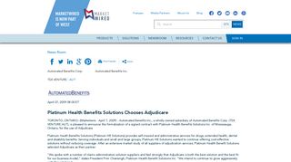 Platinum Health Benefits Solutions Chooses Adjudicare - Marketwired