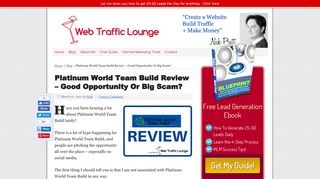 Platinum World Team Build Review – Good Opportunity Or Big Scam ...