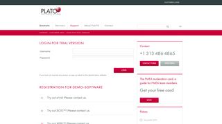 Login for Trial-Version - PLATO AG Solutions by Software
