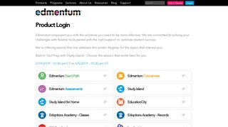 Product Login | Edmentum