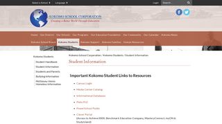 Student Information - Kokomo School Corporation