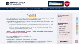 PLATO Courseware | Central Carolina Technical College