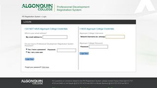 PD Registration System - Algonquin College