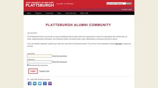 SUNY Plattsburgh Alumni Community - Alumni Login