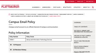 Campus Email Policy | SUNY Plattsburgh