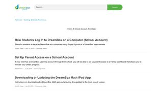 I Have A School Account (Families) - DreamBox Learning