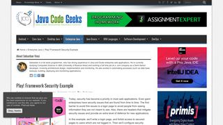 Play! Framework Security Example | Examples Java Code Geeks - 2019