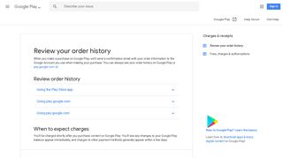 Review your order history - Google Play Help - Google Support