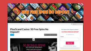 PlayGrand Casino - New Free Spins No Deposit