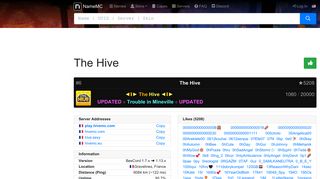 The Hive - Minecraft Server | NameMC