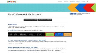 PlayID/Facebook ID Account - Playpark