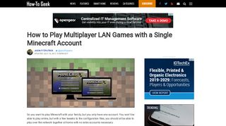 How to Play Multiplayer LAN Games with a Single Minecraft Account