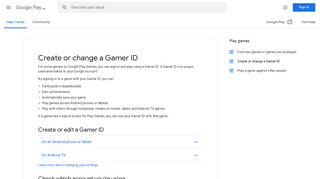 Create or change a Gamer ID - Google Play Help - Google Support