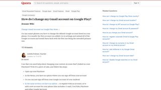 How to change my Gmail account on the play store - Quora