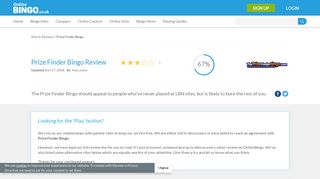Prize Finder Bingo | Reviews, Bonus Codes & Mobile Promos