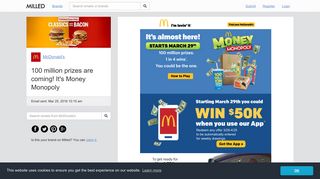 McDonald's: 100 million prizes are coming! It's Money Monopoly ...