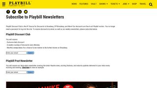 Subscribe to Playbill Newsletters | Playbill