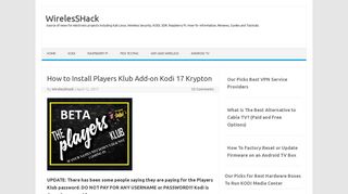 How to Install Players Klub Add-on Kodi 17 Krypton | WirelesSHack