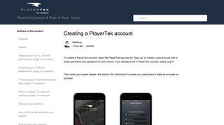 Creating a PlayerTek account – PlayerTek by Catapult