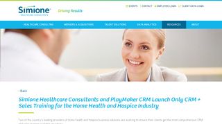 Simione Healthcare Consultants and PlayMaker CRM Launch Only ...