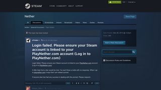Login failed. Please ensure your Steam account is linked to your ...