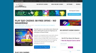 Play OJO Casino: 80 Free Spins - No Wagering! - New No Deposit ...