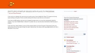 [DOTT] [PC] STARTUP ISSUES WITH PLAYS.TV PROGRAM ...