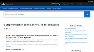 2-Step Verification on PS3, PS Vita, PS TV, and Xperia