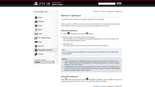 PS3™ | Signing in / signing out - Playstation.net
