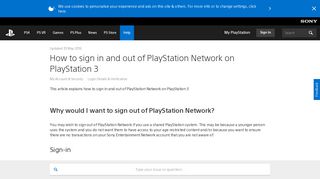 How to sign in and out of PlayStation Network on PlayStation 3