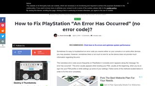 How to Fix PlayStation “An Error Has Occurred” (no error code ...