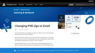 Changing PSN sign-in Email - PlayStation Forum