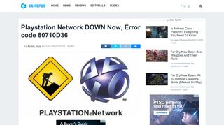 Playstation Network DOWN Now, Error code 80710D36 - Gamepur