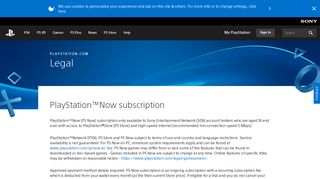 PlayStation Now subscription