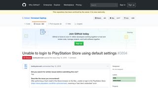 Unable to login to PlayStation Store using default settings · Issue ...
