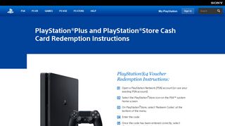 Redemption Instructions - PlayStation Plus and PlayStation Store ...