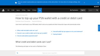 How to top up your PSN wallet with a credit or debit card - PlayStation