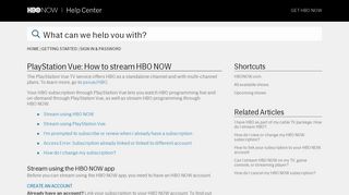 PlayStation Vue: How to stream HBO NOW - HBO NOW | Help Center