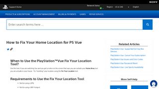 How to Fix Your Home Location for PS Vue - PlayStation Support