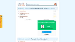Playtech Kiosk Admin Login - STSoftware Whois